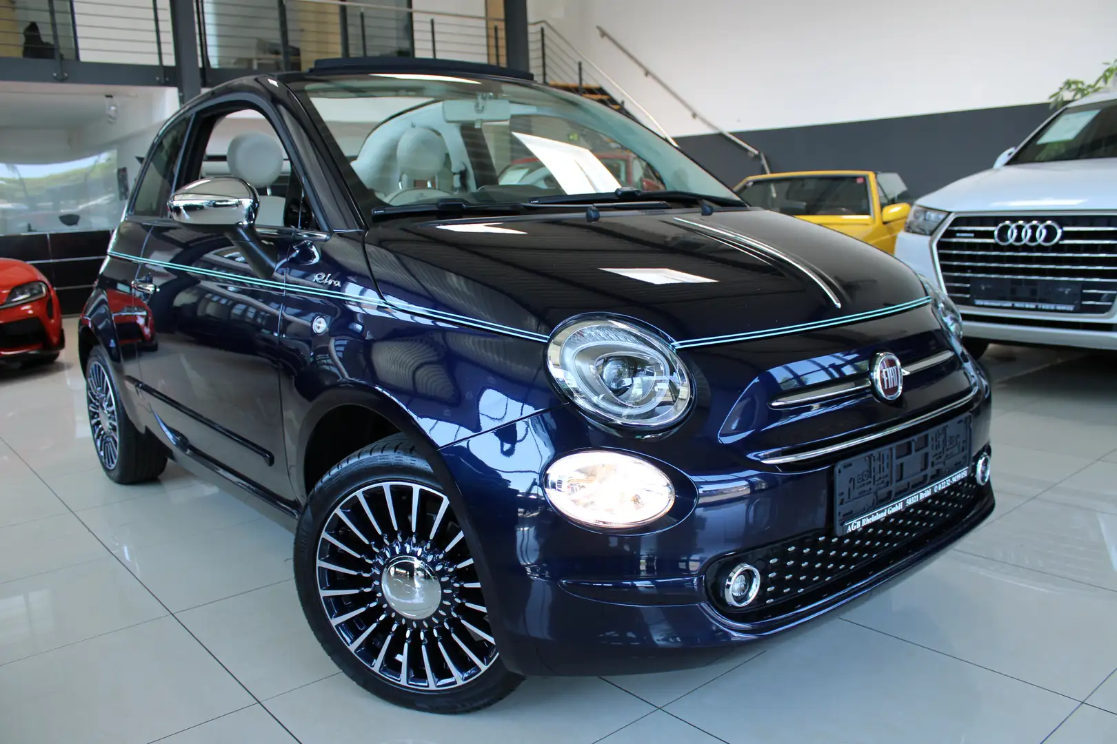 Fiat 500C CABRIO SONDERMODELL RIVA LEDER MAHAGONI ALU16" TOP Синий - 1