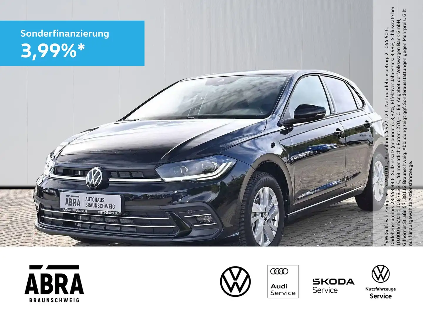 Volkswagen Polo VI 1.0 TSI Style DSG LED+NAV+ACC+LANE+PDC Schwarz - 1