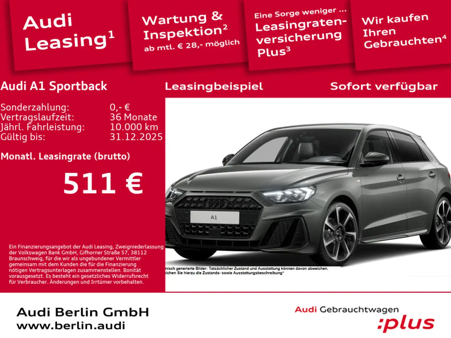 Audi A1 S line 35 TFSI S tronic Grau - 1