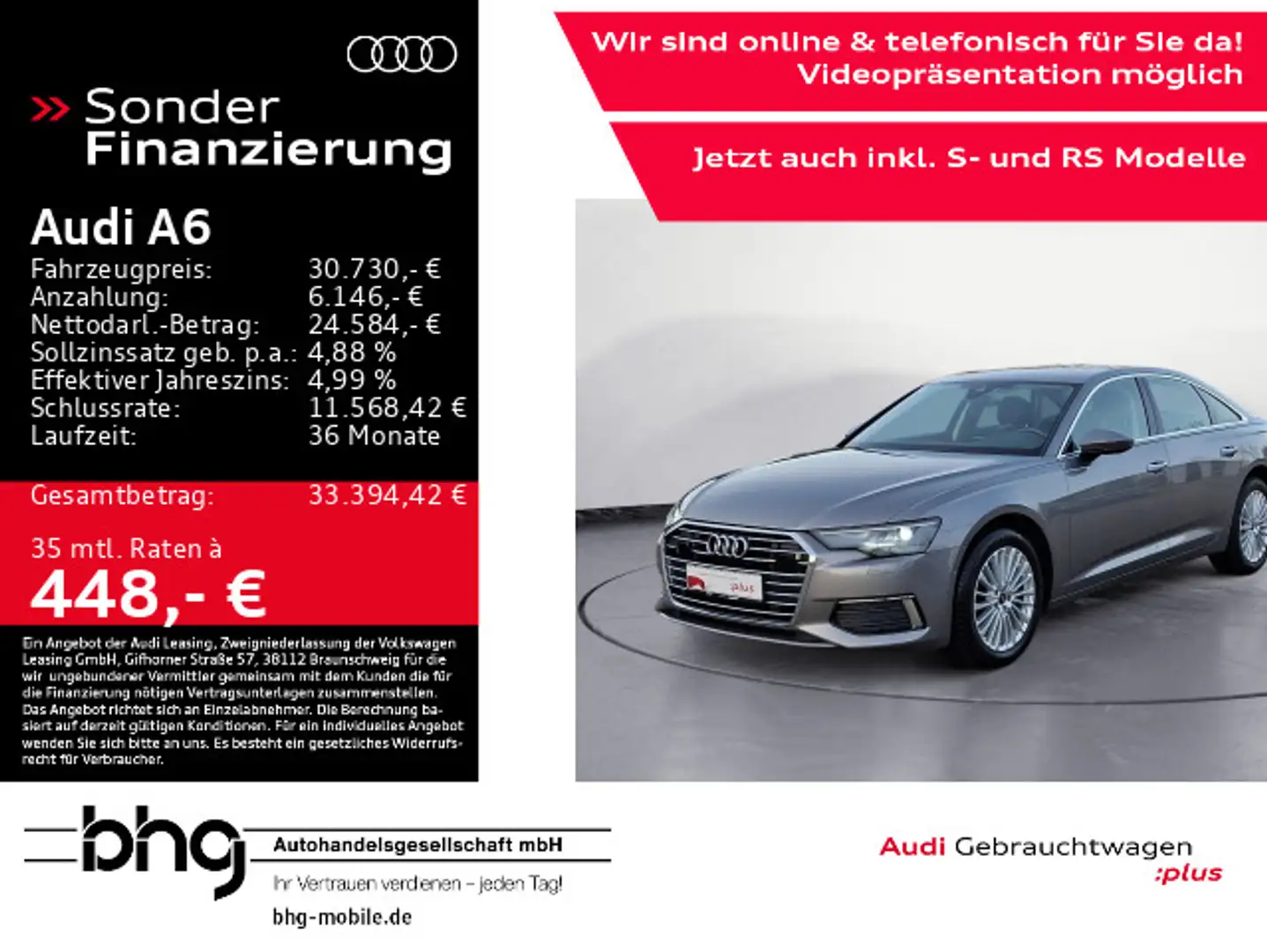 Audi A6 35 TDI S tronic design Grau - 1