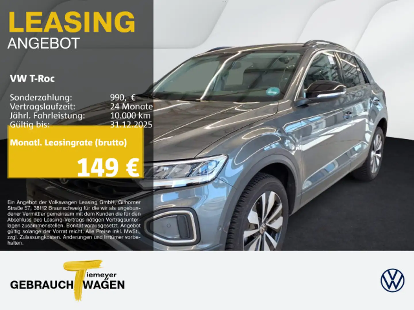 Volkswagen T-Roc 1.0 TSI GOAL NAVI ASSIST PRIVACY APP-CON Grau - 1