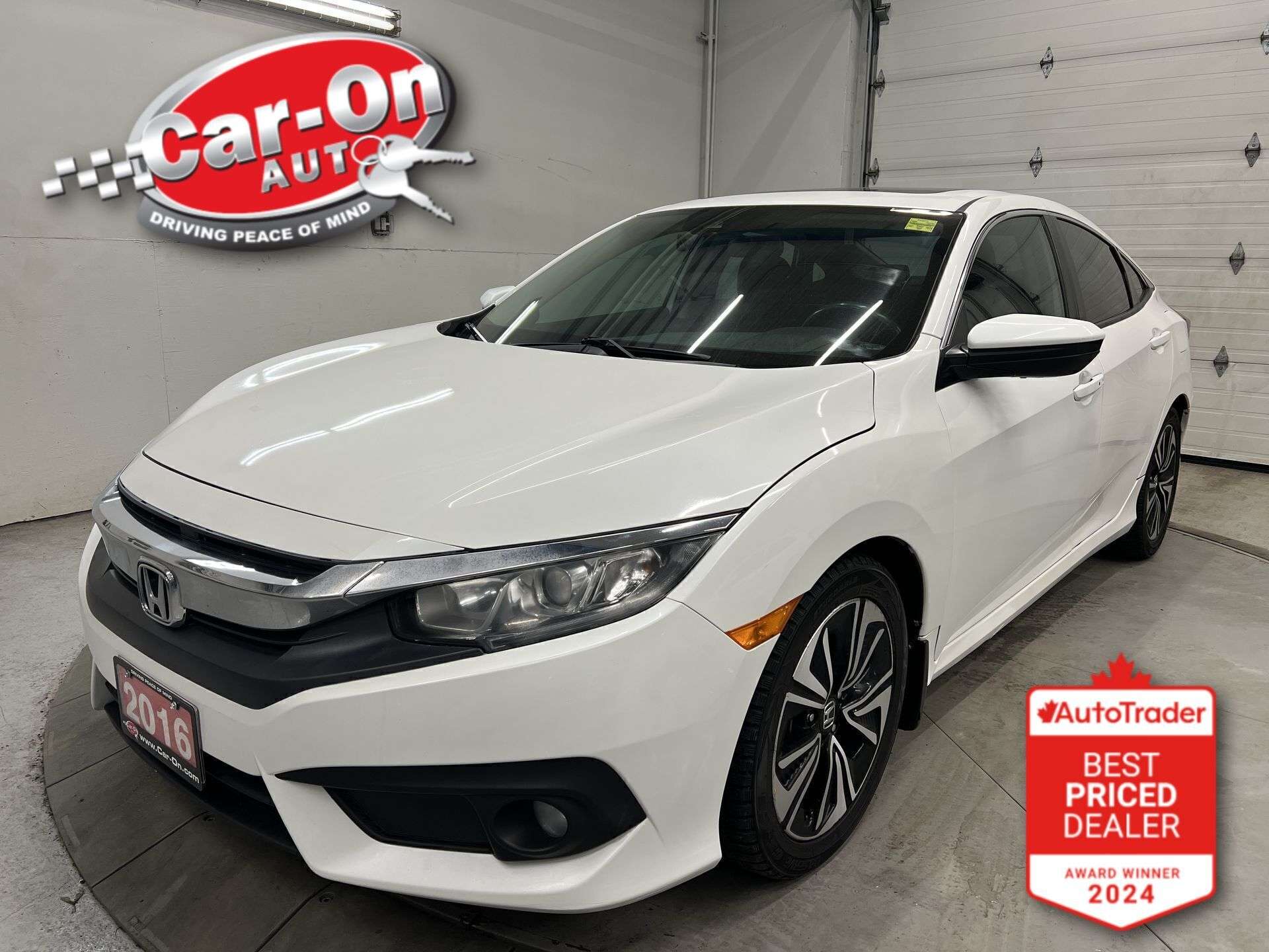 White 2016 Honda Civic EX-T with Honda Sensing Sedan Front-Wheel Drive Automatic