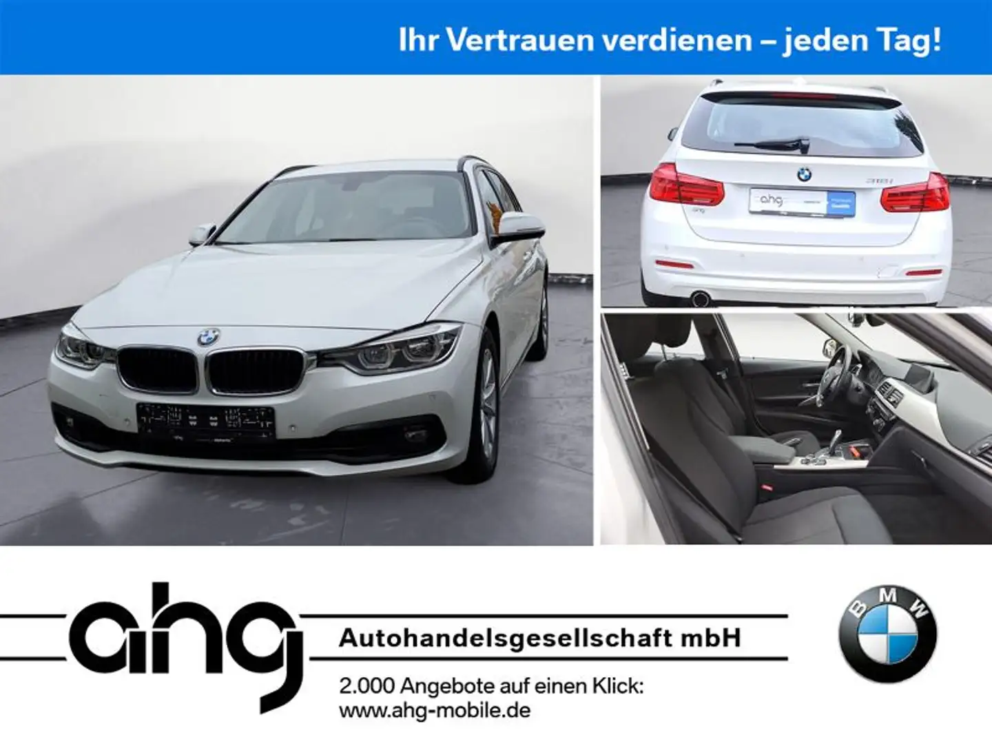 BMW 318 i Touring Advantage Aut. Navi Business PDC LM Blanc - 1