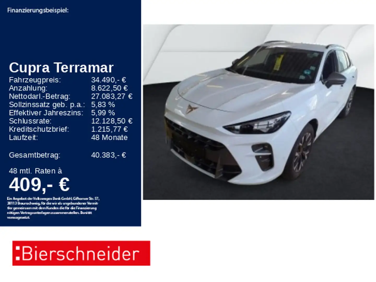 CUPRA Terramar 1.5 eTSI DSG MATRIX DCC 360° ACC MEMORY Weiß - 1