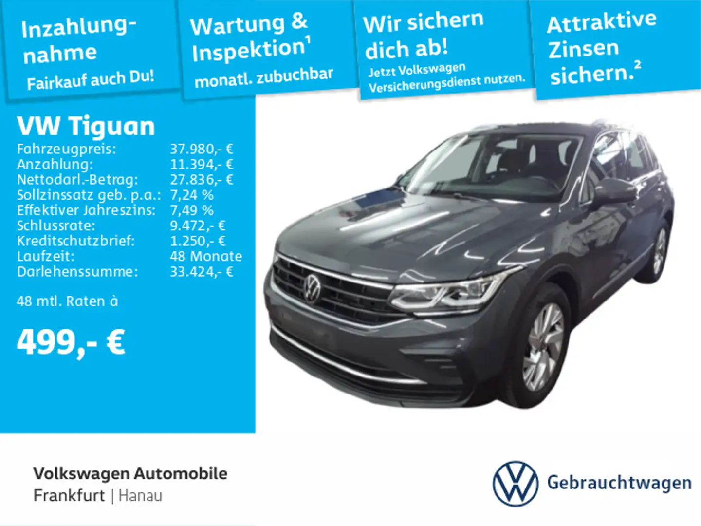 Volkswagen Tiguan 2.0 TDI DSG Move Navi AHK LED-Matrix-Sche Grau - 1