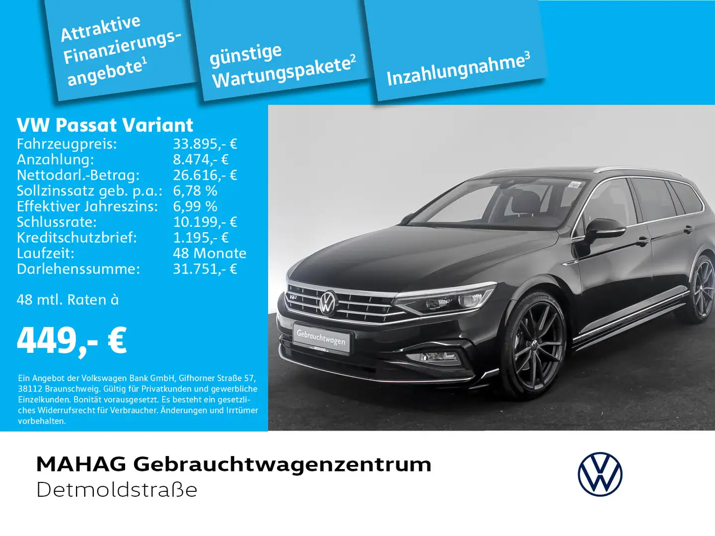 Volkswagen Passat Variant Elegance 2.0 TDI Navi Panorama St Schwarz - 1
