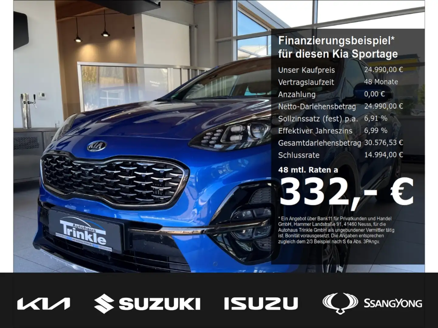 Kia Sportage 1.6 T-GDI GT-Line AWD 177 PS DCT Navi Leder Sounds Bleu - 1