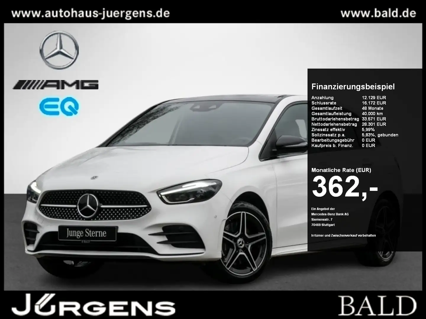Mercedes-Benz B 250 e AMG/Navi/Wide/ILS/Pano/Easy/Night/18" Weiß - 1