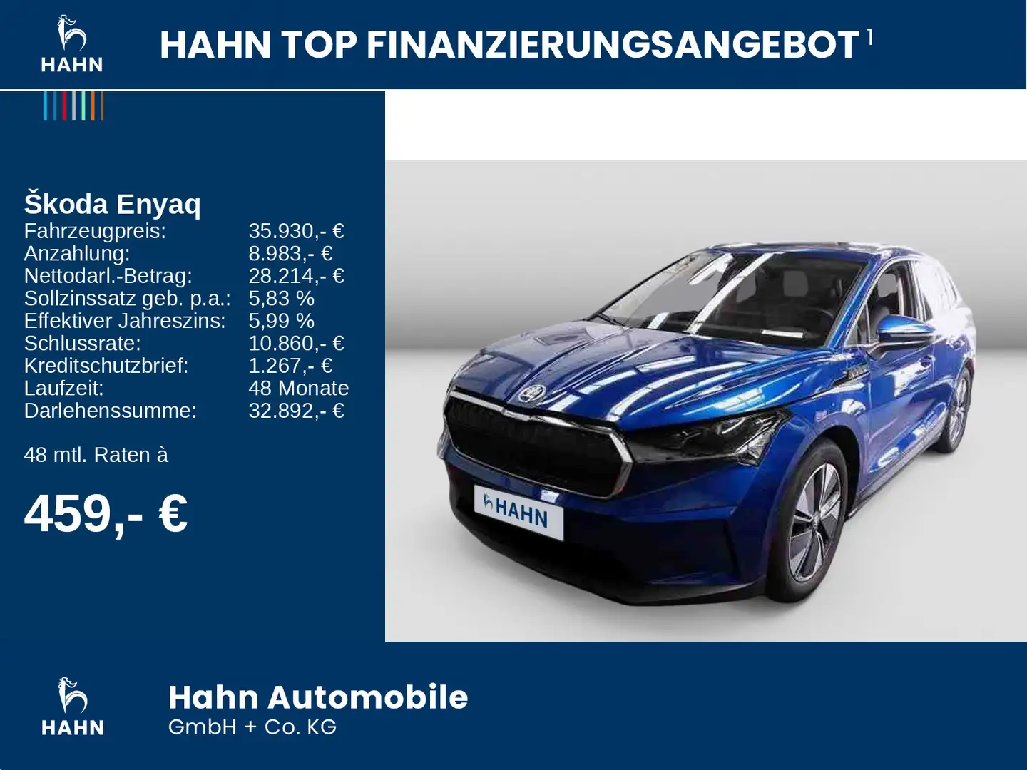 Skoda Enyaq iV 80 Loft Matrix Wärmepumpe Navi AHK CAM Blau - 2