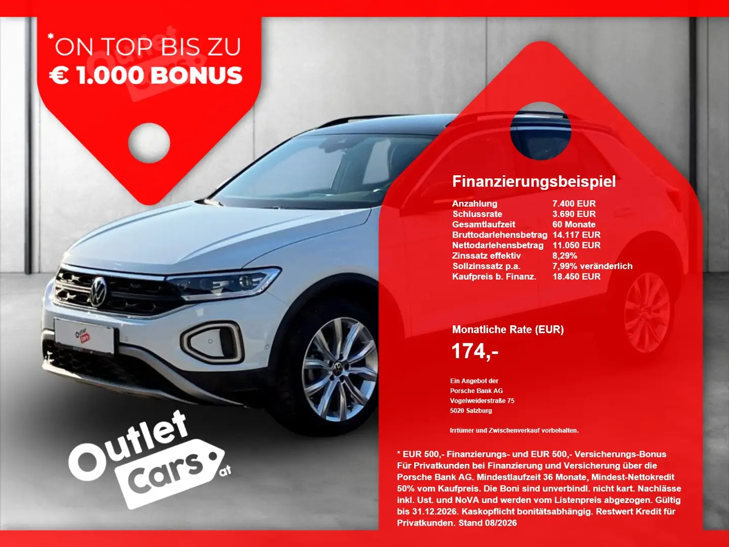 Volkswagen T-Roc 1.0 TSI Life ASSIST+AHK+LED+RADAR+RFK+SHZ Weiß - 1