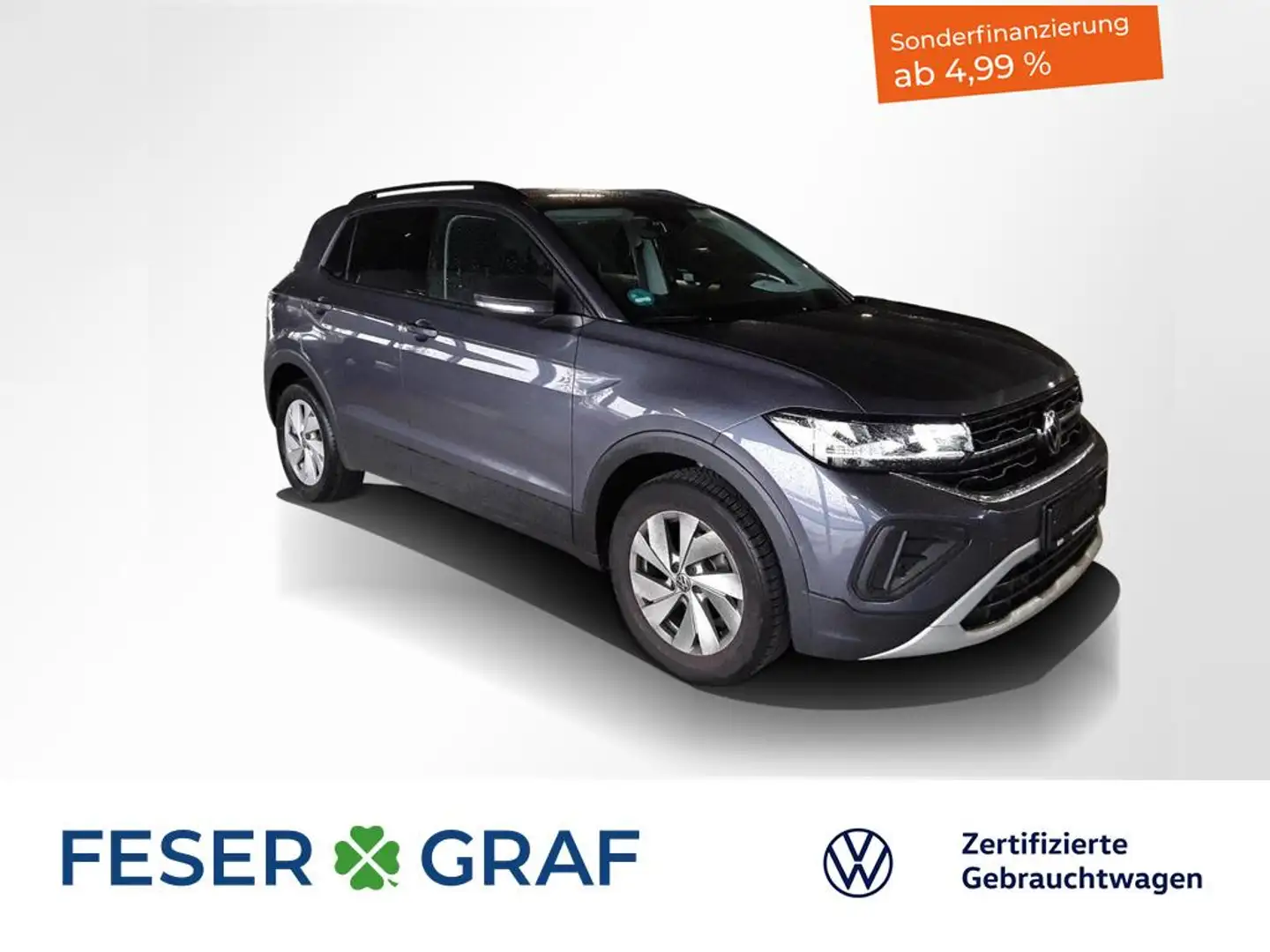 Volkswagen T-Cross 1.0 TSI Life LED / RearView / Navigationssystem Gris - 1