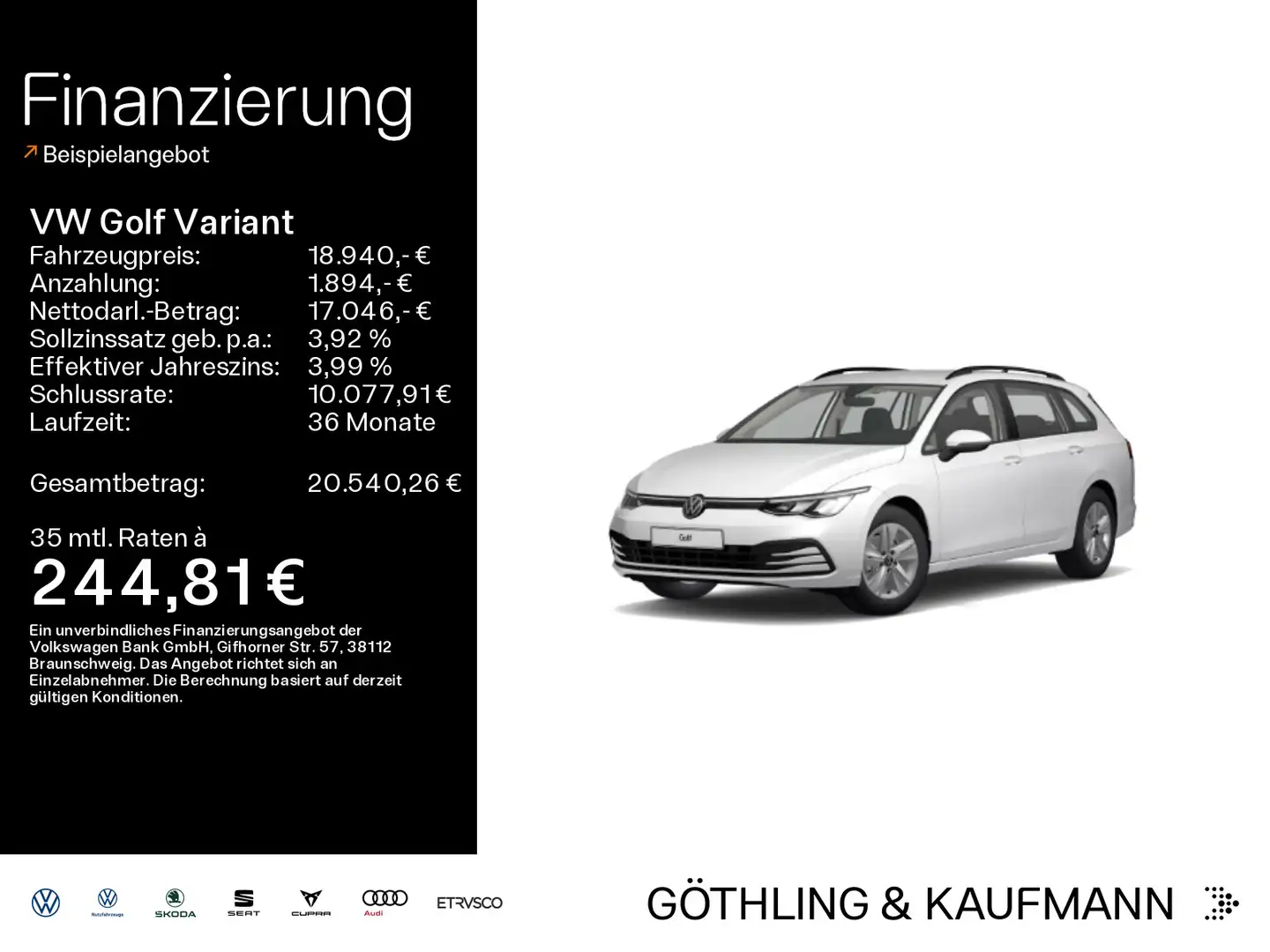 Volkswagen Golf Variant Life 1.0 TSI Alu*APP*ACC*LED*SHZ* Weiß - 1