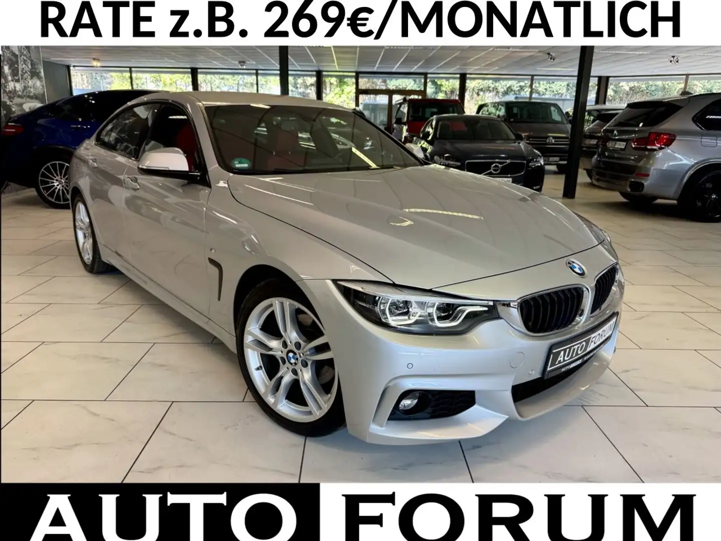 BMW 420 420i GC 3x M-SPORT LEDER LED NAVI SHZ PDC SHADOW Silber - 1