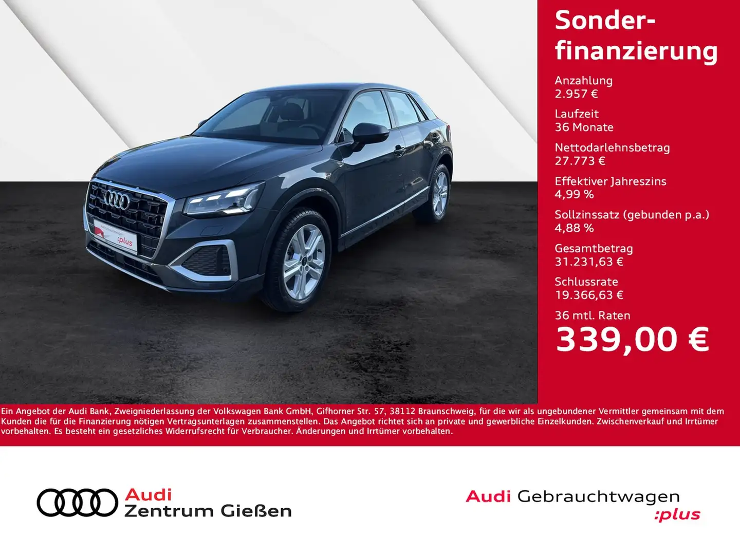 Audi Q2 35 TFSI S-tronic advanced Matrix-LED Assistenzp... Grau - 1