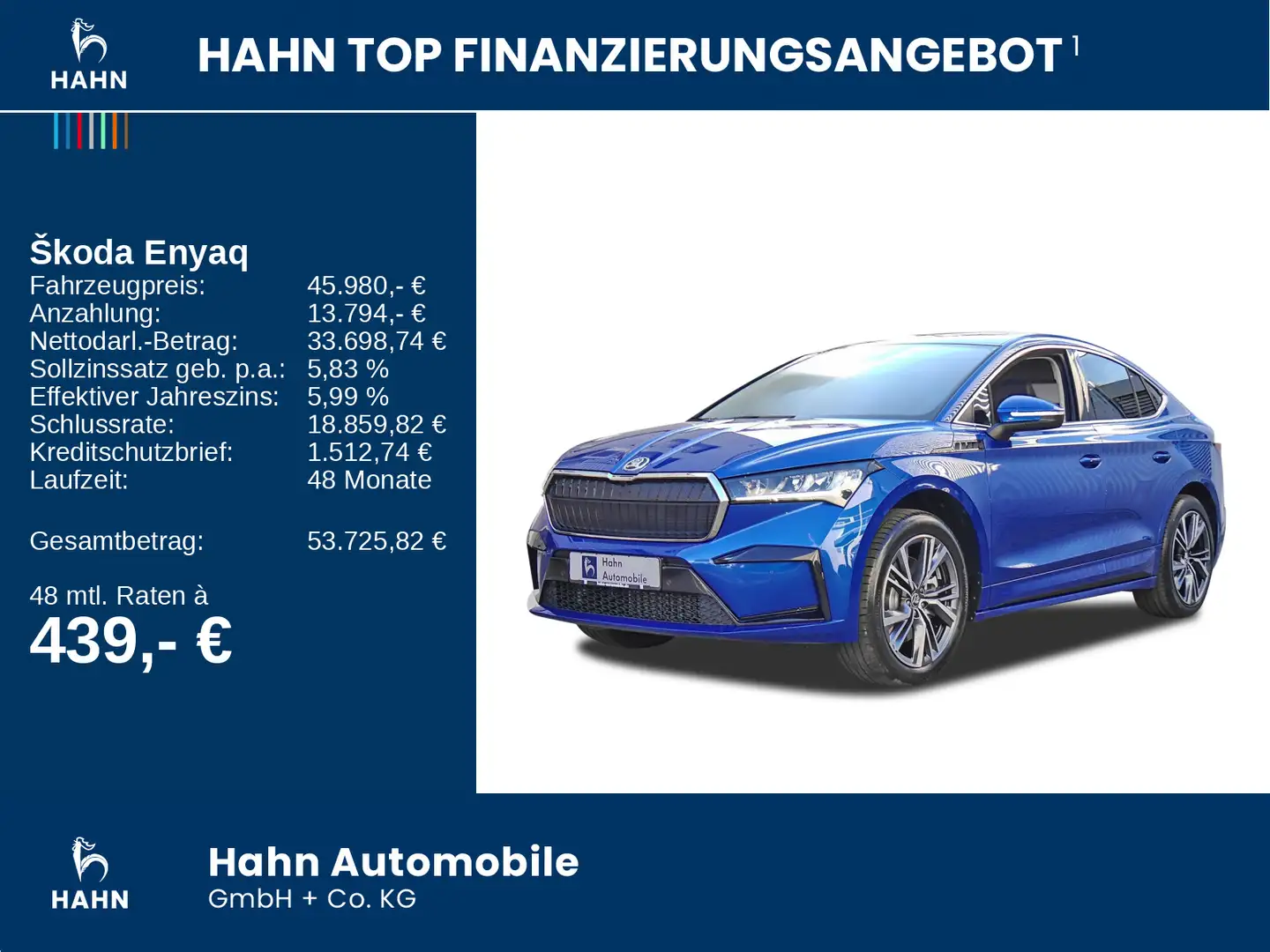 Skoda Enyaq Coupé 85 286PS Navi ACC Kessy PDC Kam SHZ Blau - 2