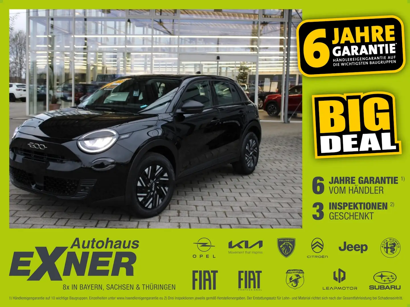 Fiat 600 Hybrid 1.2 Base LED, Sitzheizung, Tempomat Noir - 1