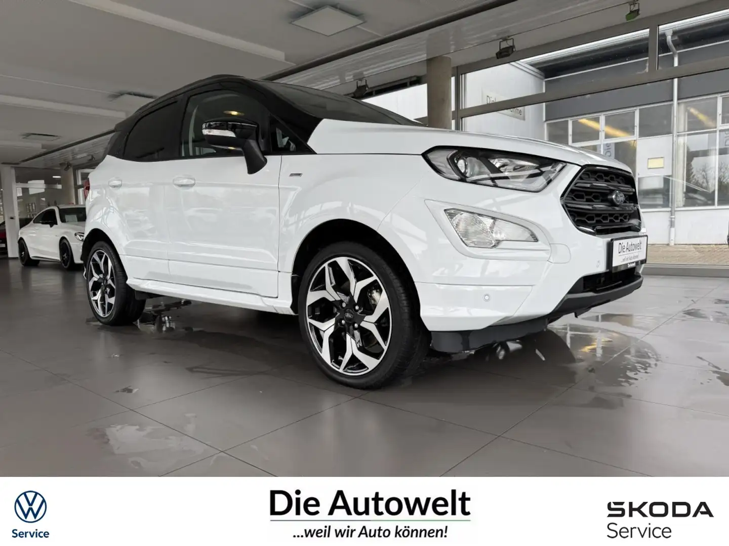 Ford EcoSport ST-Line 1.0 NAVI R-KAM PDC AHK GRA SHZG Klima Weiß - 1
