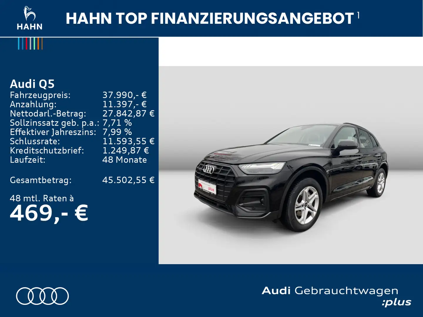 Audi Q5 40TDI quattro S tronic advanced B&O AHK Matri Schwarz - 2