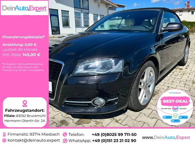 Audi A3 Cabrio 1.8 TFSI DSG Ambition *Xenon*NAVI*BOSE*PDC*SHZG*Leder*Bluetooth*Klimaautomatik*8-fach bereift*uvm