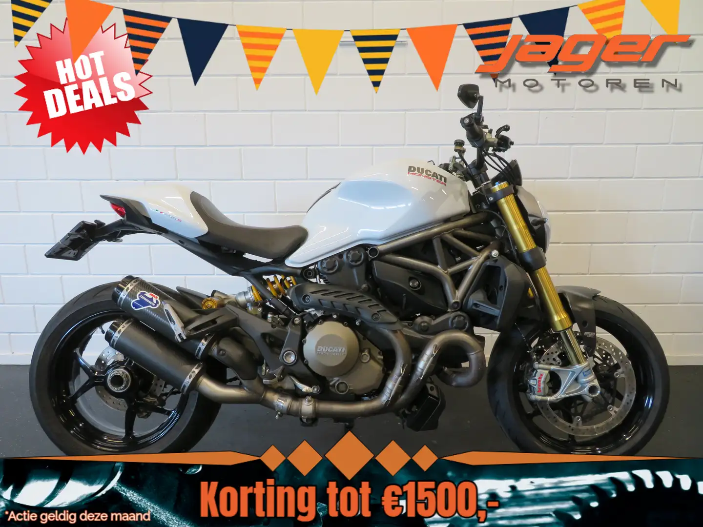 Ducati Monster 1200 S NIEUWSTAAT! TERMINO Wit - 1
