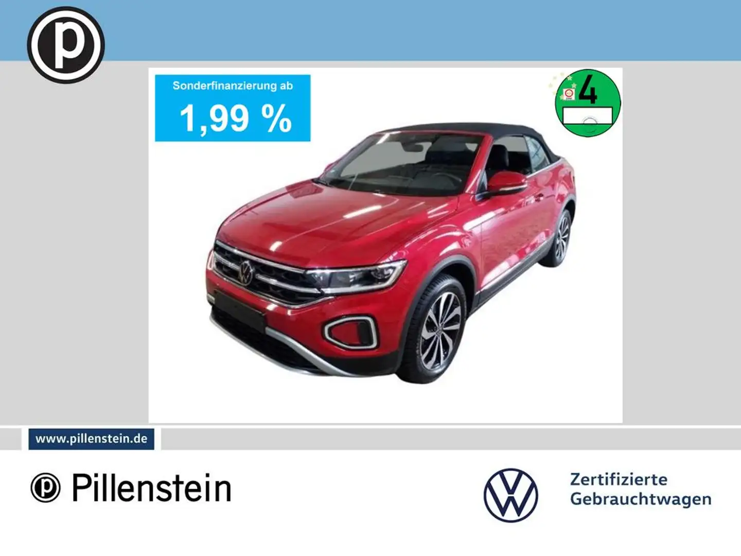 Volkswagen T-Roc Cabrio TSI DSG STYLE NAVIPRO+MATRIX+DIGI+APP+GJR Rot - 1