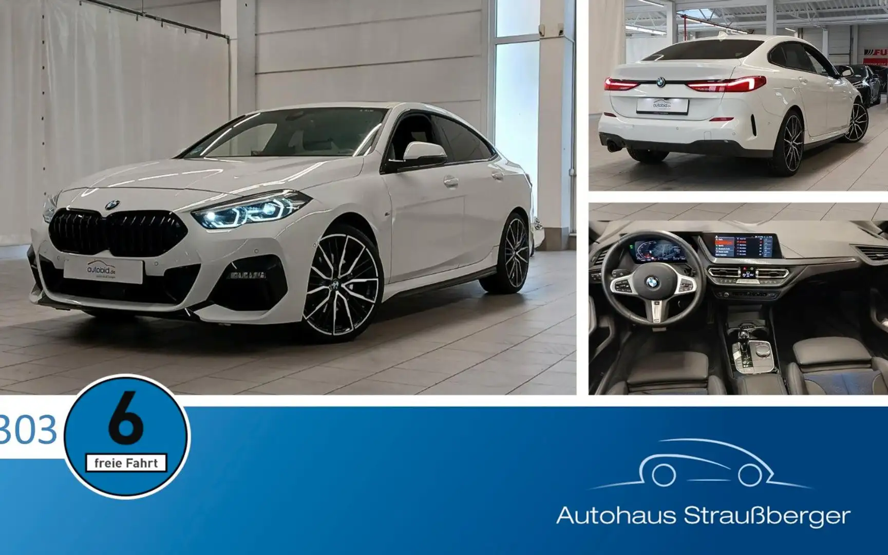 BMW 218 Gran Coupé ACC QI KZU LED AHK  LKH Pano HiFi Blanc - 1