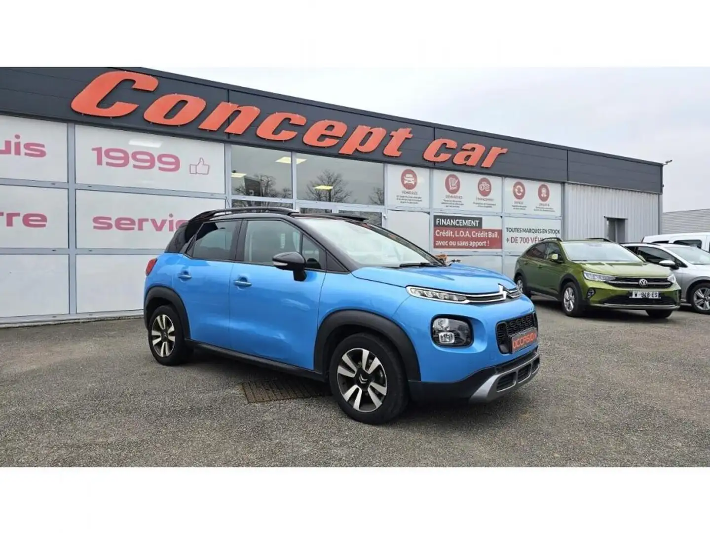 Citroen C3 Aircross Shine 1.5 BlueHDi 100cv + PACK CAMERA + TOIT PANOR Bleu - 1