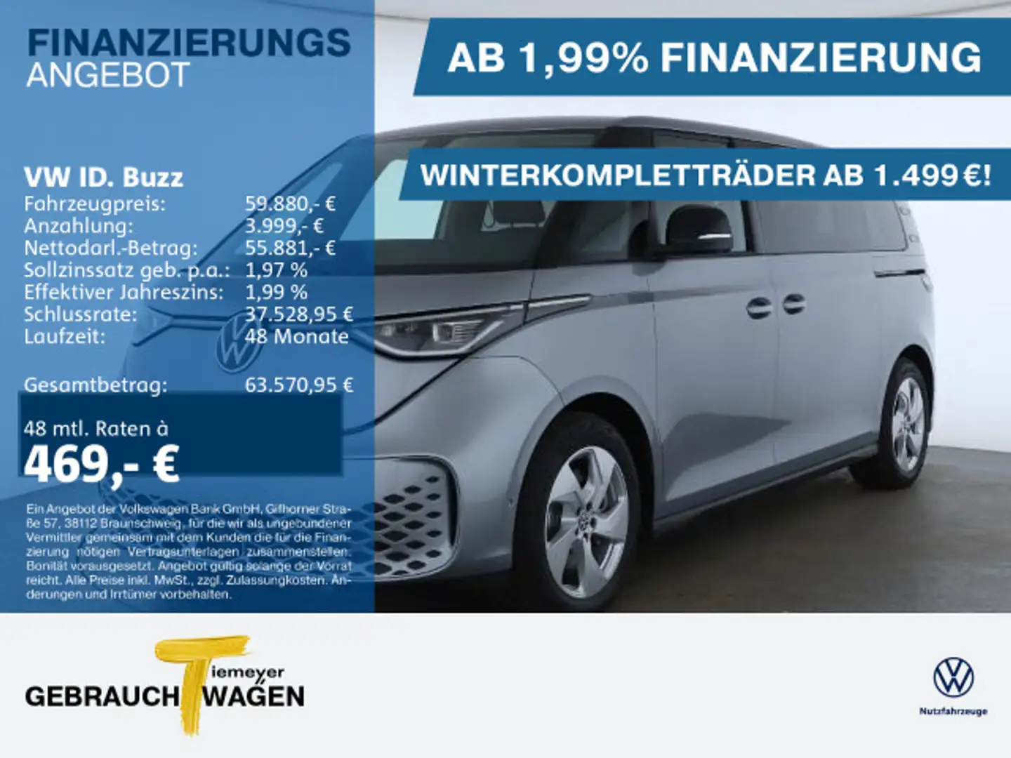 Volkswagen ID. Buzz ID.Buzz PRO LR LANG 6-SITZE ACC 360 eKLAPPE Silber - 1