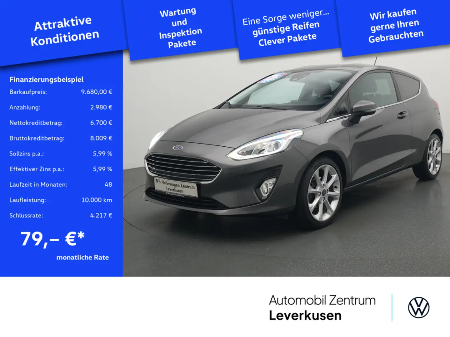Ford Fiesta EcoBoost Titanium B&O NAVI SHZ SYNC Bleu - 1