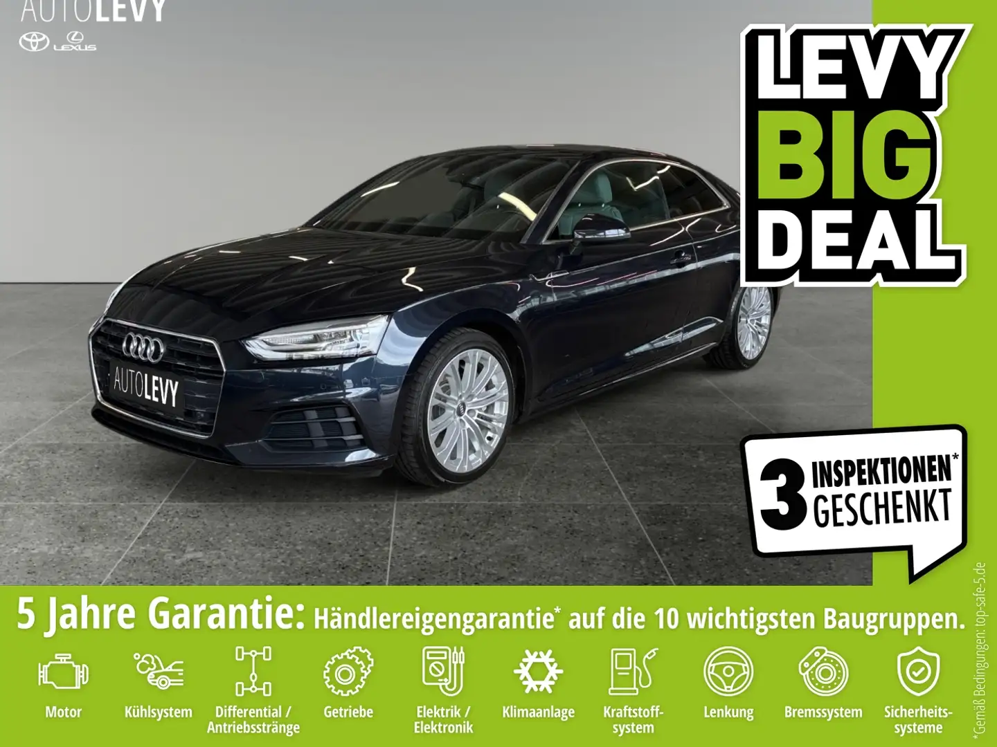 Audi A5 Coupe 2.0 TFSI +Vollleder+Navi+SitzHeiz.+PDC Blau - 1