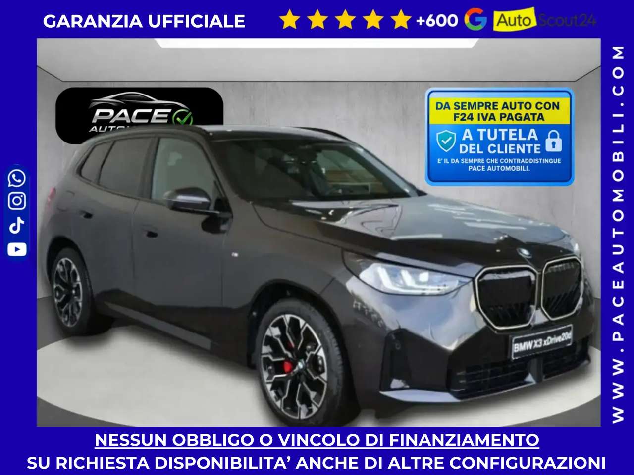BMW X3 XD MSPORT PRO M-SPORT PDC ACC BLACK PACK 21" TETTO