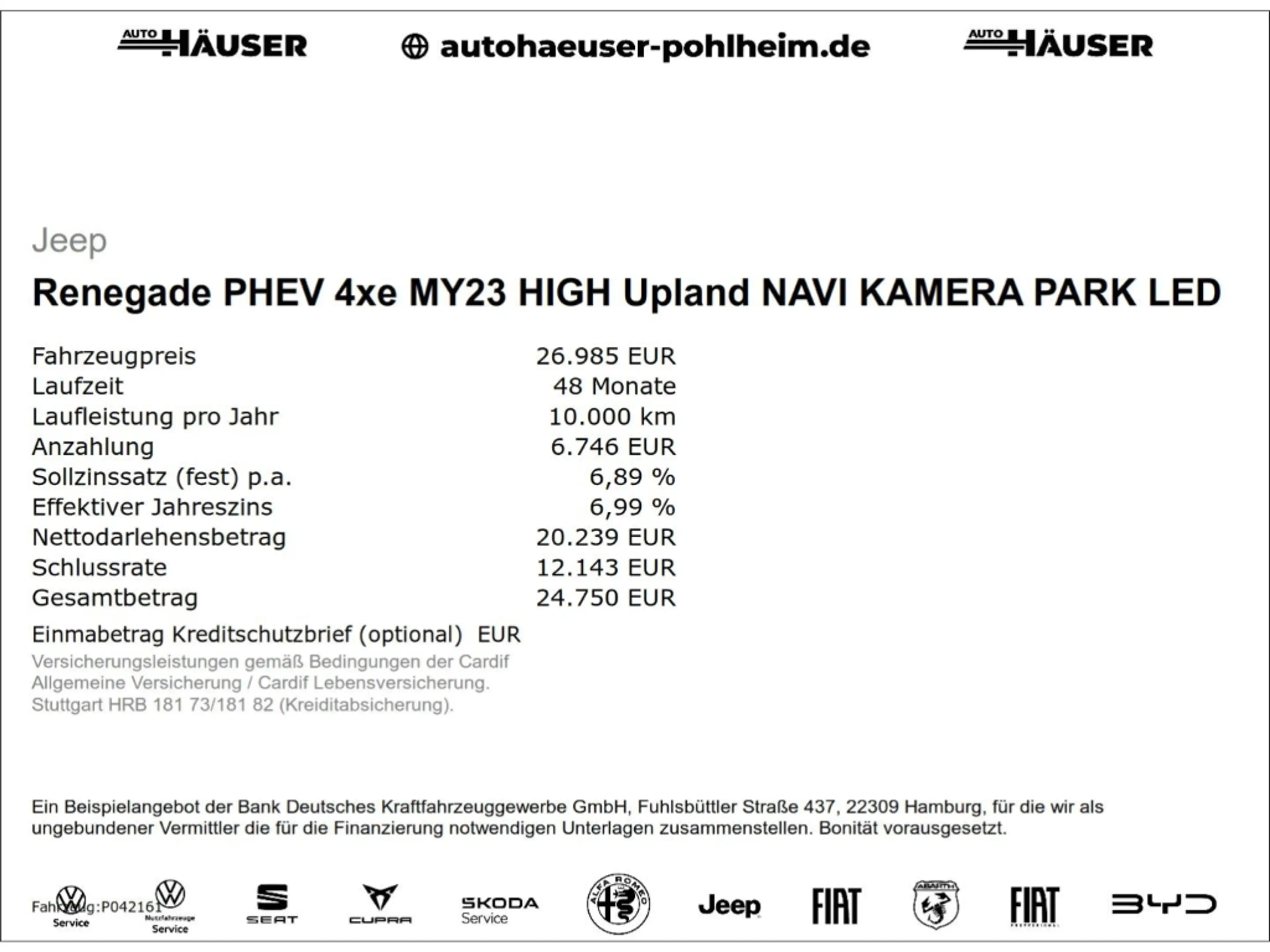Jeep Renegade PHEV 4xe MY23 HIGH Upland NAVI KAMERA PARK LED SIT — photo 2