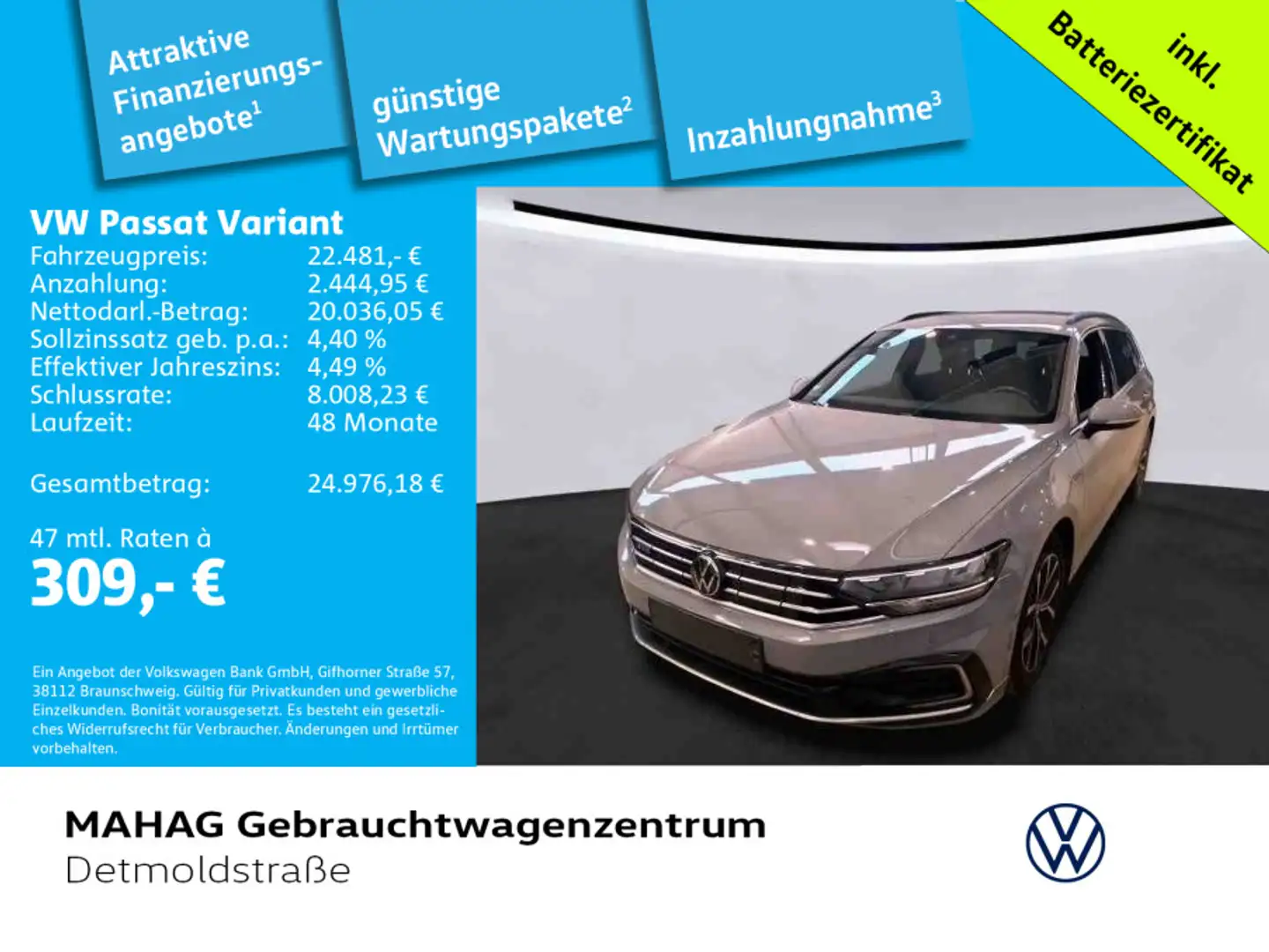 Volkswagen Passat Variant GTE 1.4 TSI AHK Navi LED Kamera D Grau - 1