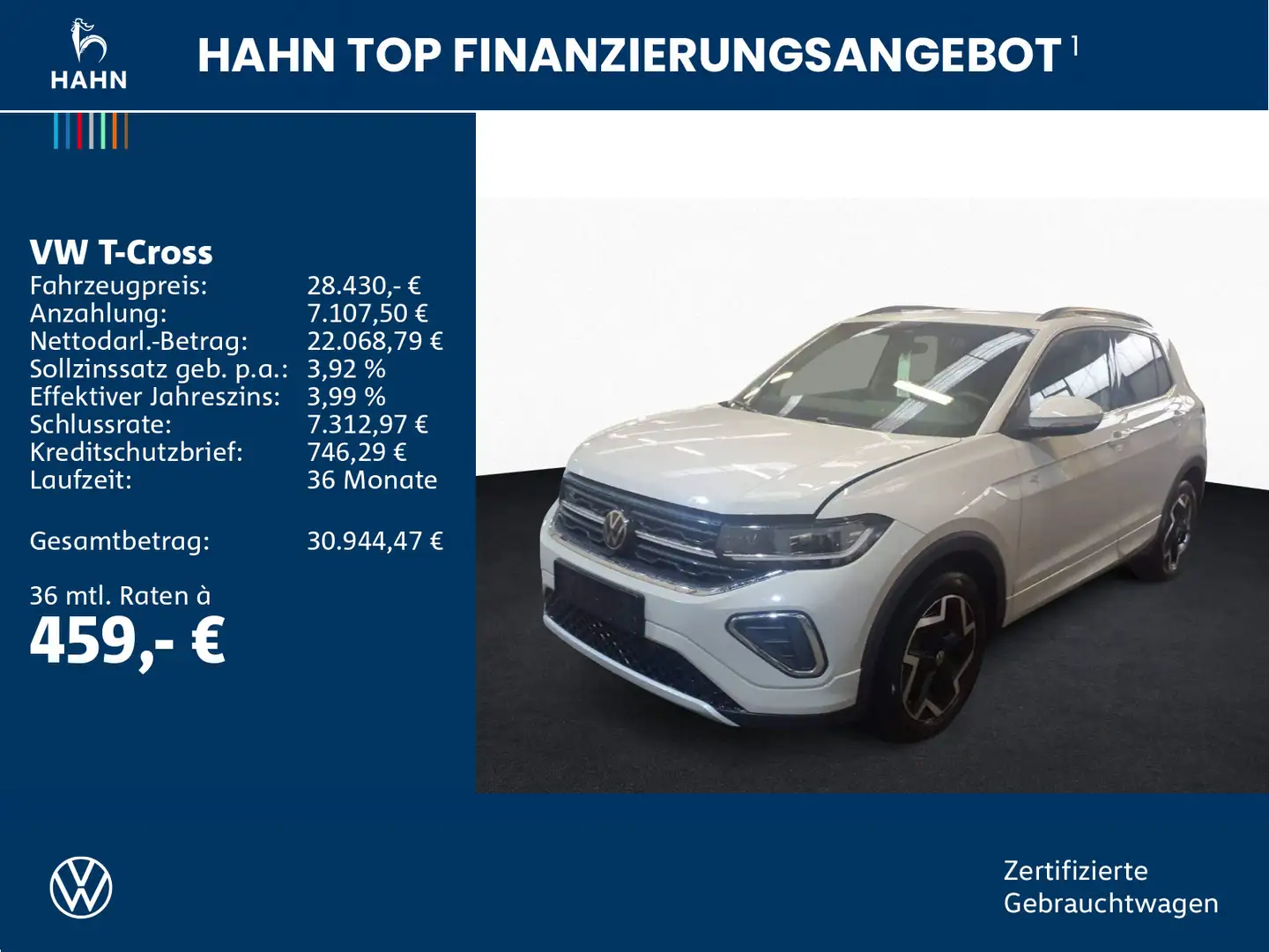 Volkswagen T-Cross 1.5TSI DSG R-Line AHK Cam Matrix Navi Grau - 2