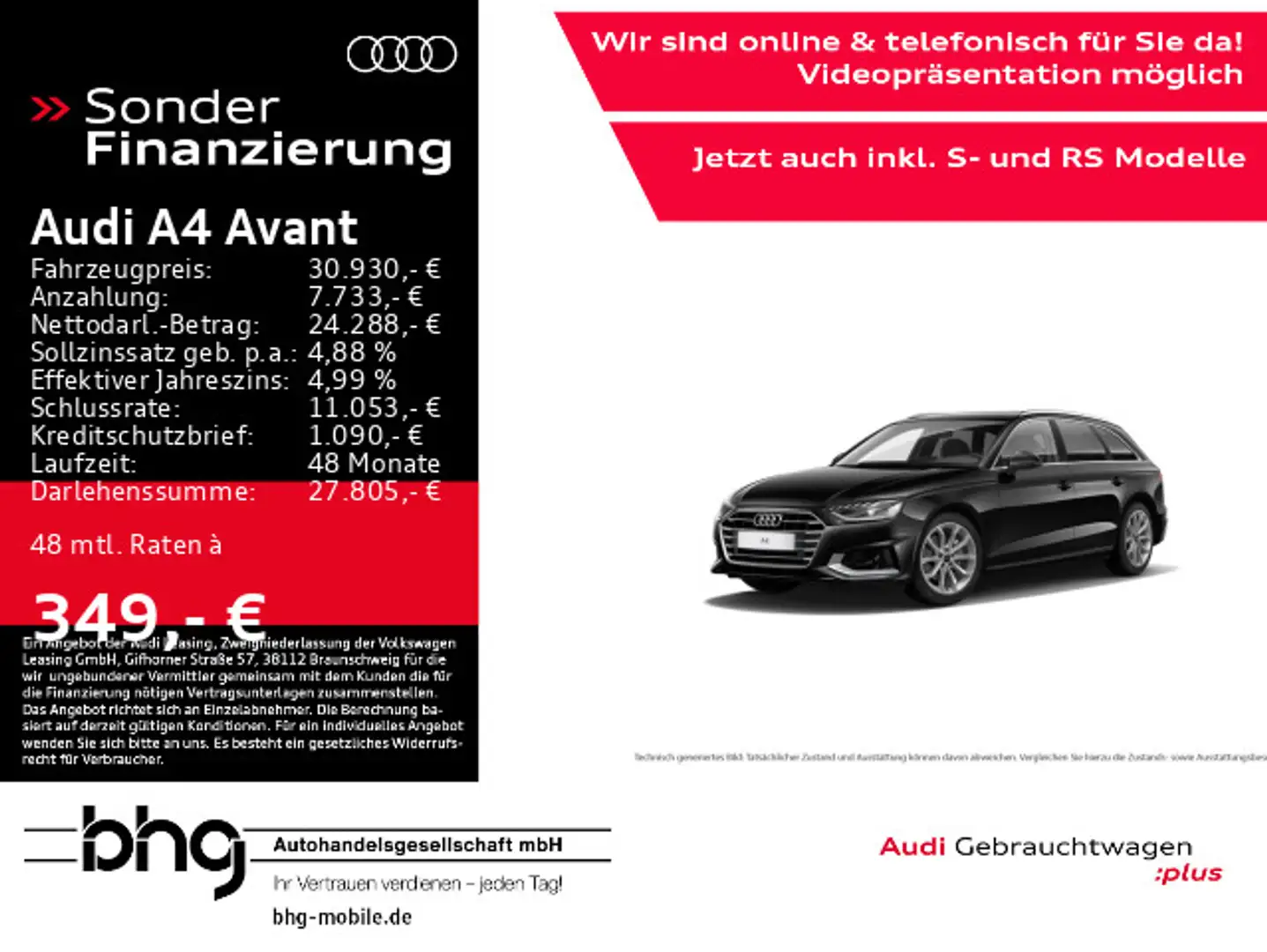 Audi A4 40 TDI S tronic advanced Zwart - 1