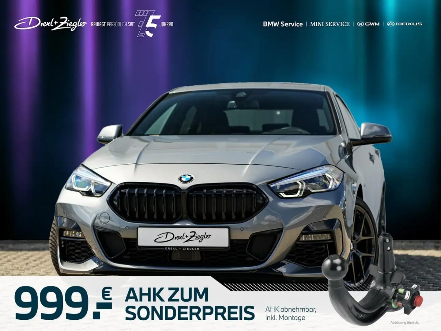 BMW 220 220i Gran Coupe M-Sport PANO ACC HuD H&K RFK KoZg Grau - 1