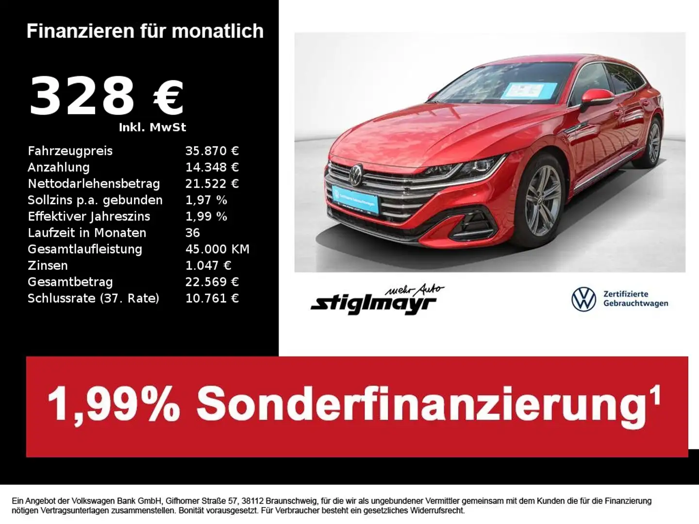 Volkswagen Arteon Shooting Brake R-Line 2.0 TDI DSG Standhg Rood - 1