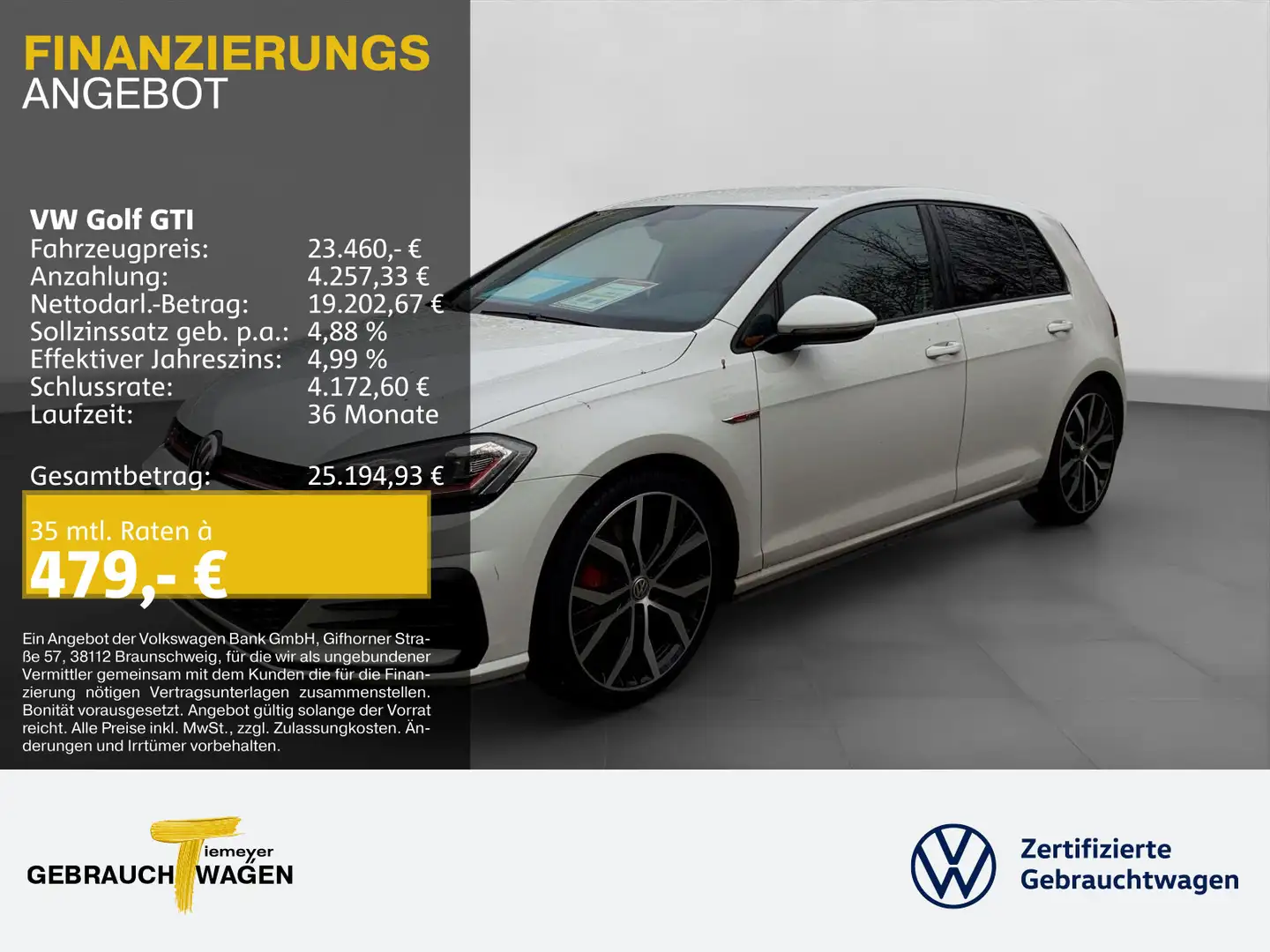 Volkswagen Golf GTI PERFORMANCE DSG LM19 DYNAUDIO KAMERA Weiß - 1