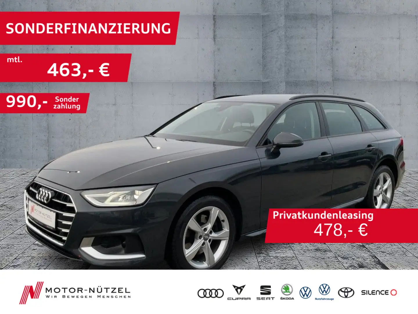 Audi A4 35 TDI S-TR ADVANCED NAVI+STHZG+AHK-VOB Grau - 1