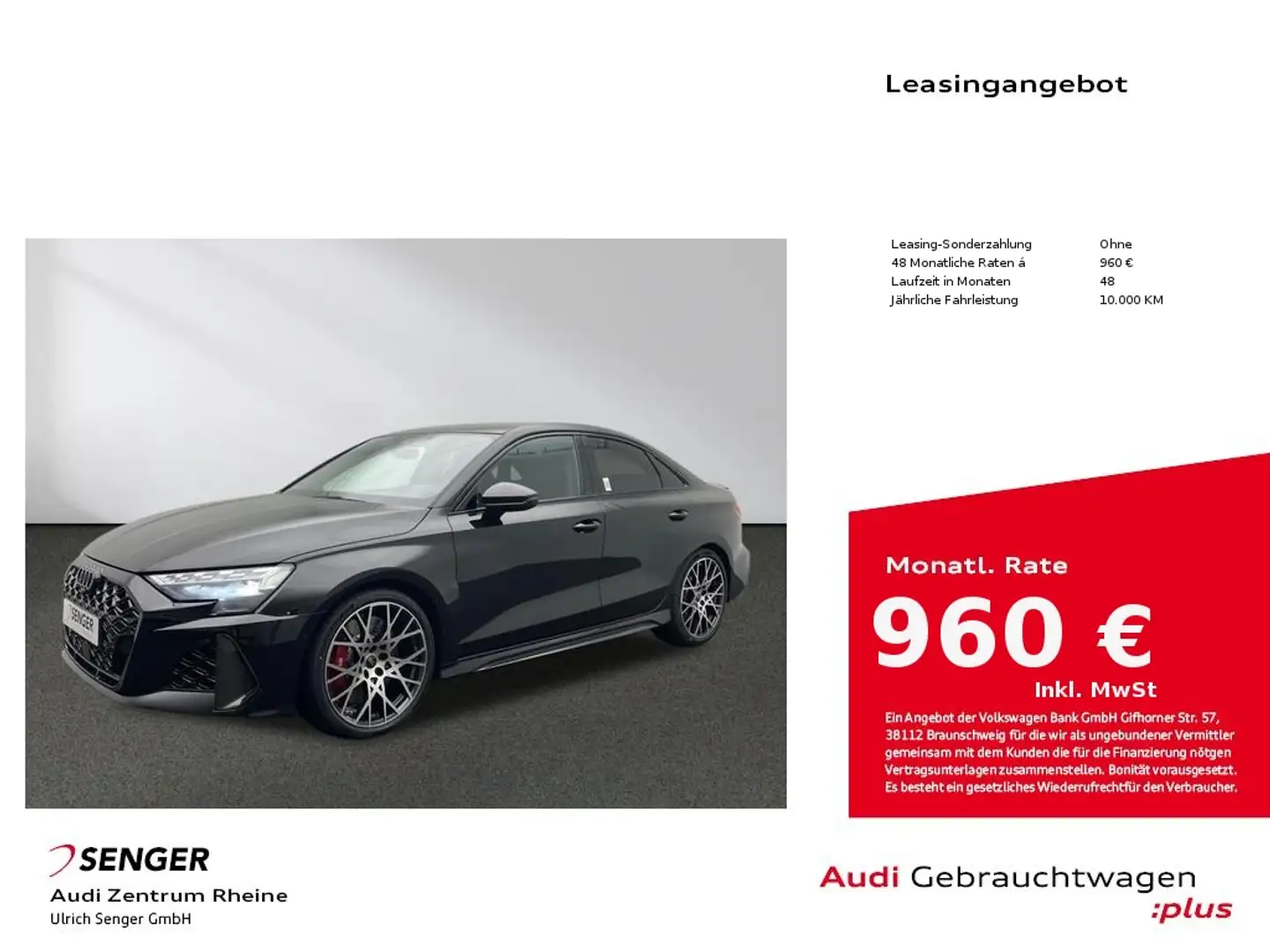 Audi RS3 Limousine Massage Memory Panorama Navi LED Negro - 1