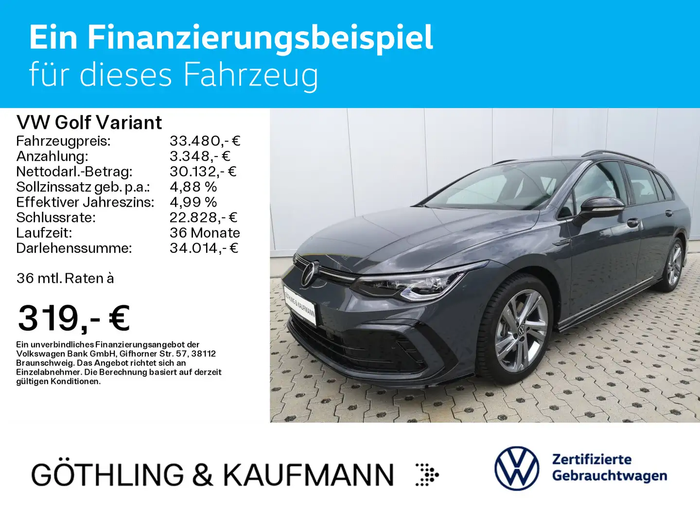 Volkswagen Golf Variant R-Line 2.0TDI*DSG*AHK*Kamera*IQ-Lig Grijs - 2