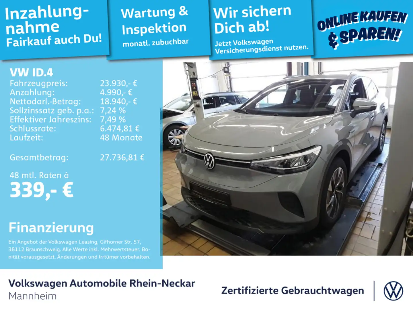 Volkswagen ID.4 Pure 125kW Navi Kamera LED uvm. Grau - 1