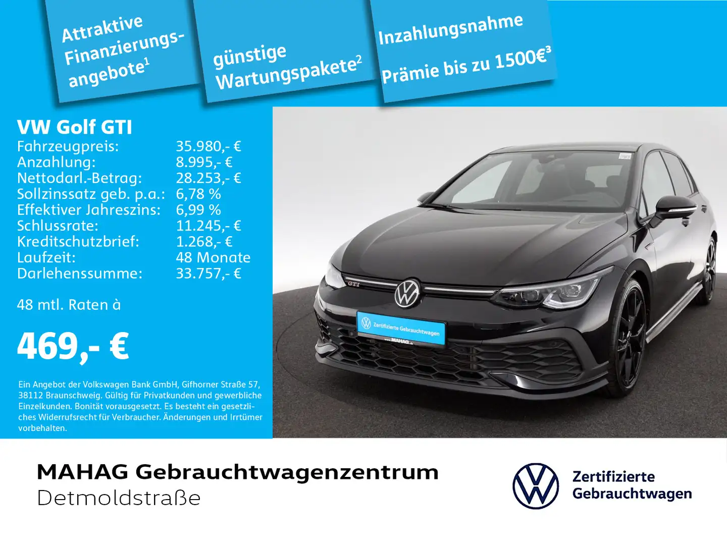 Volkswagen Golf GTI Golf VIII GTI Clubsport 2.0 TSI BlackStyle Navi Schwarz - 1
