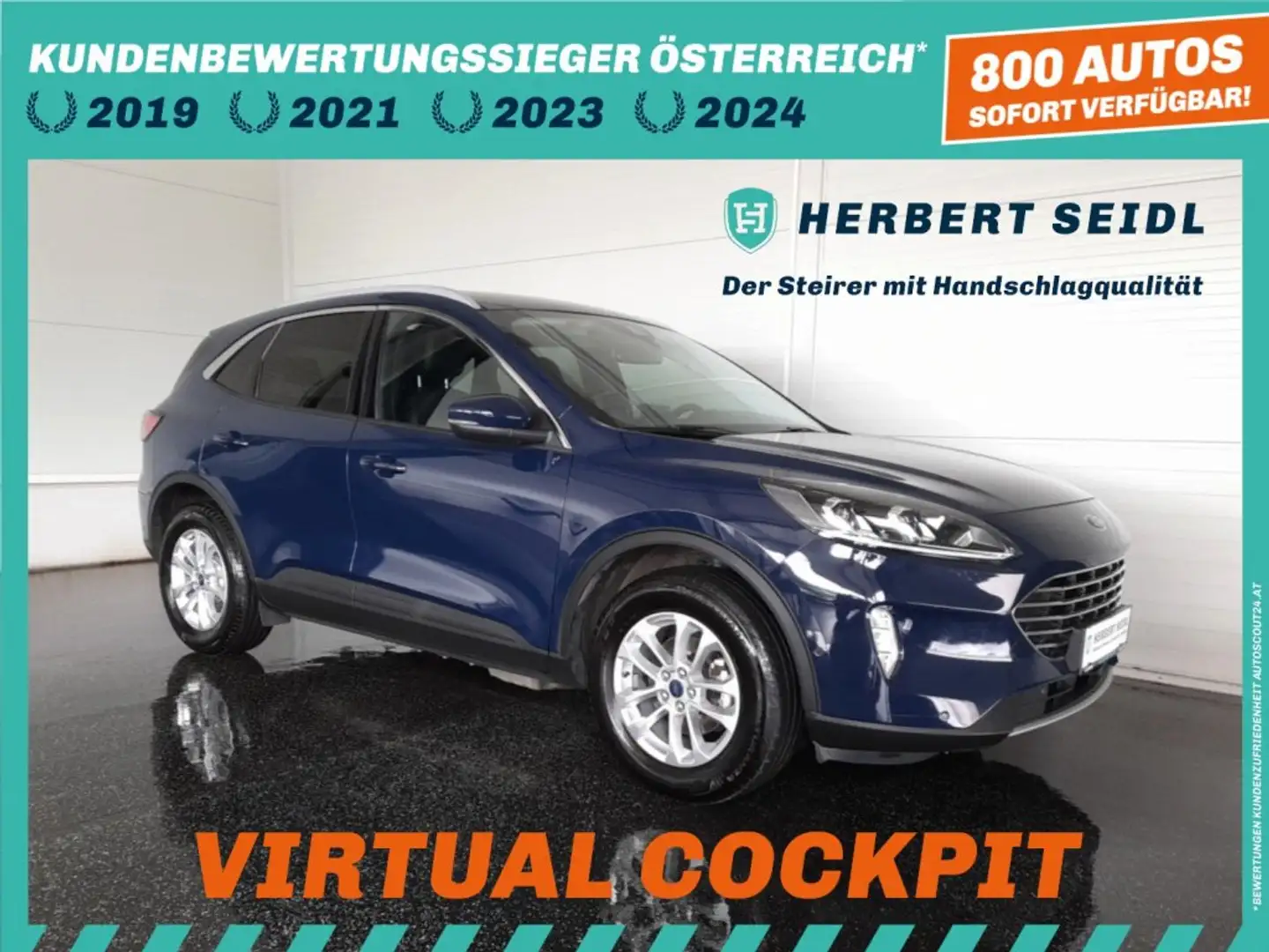 Ford Kuga TITANIUM X DURATEC PHEV Aut *LED / NAVI / TEILLEDER / KAMERA / LENKRAD & SHZG / E-KLAPPE* Blau - 1