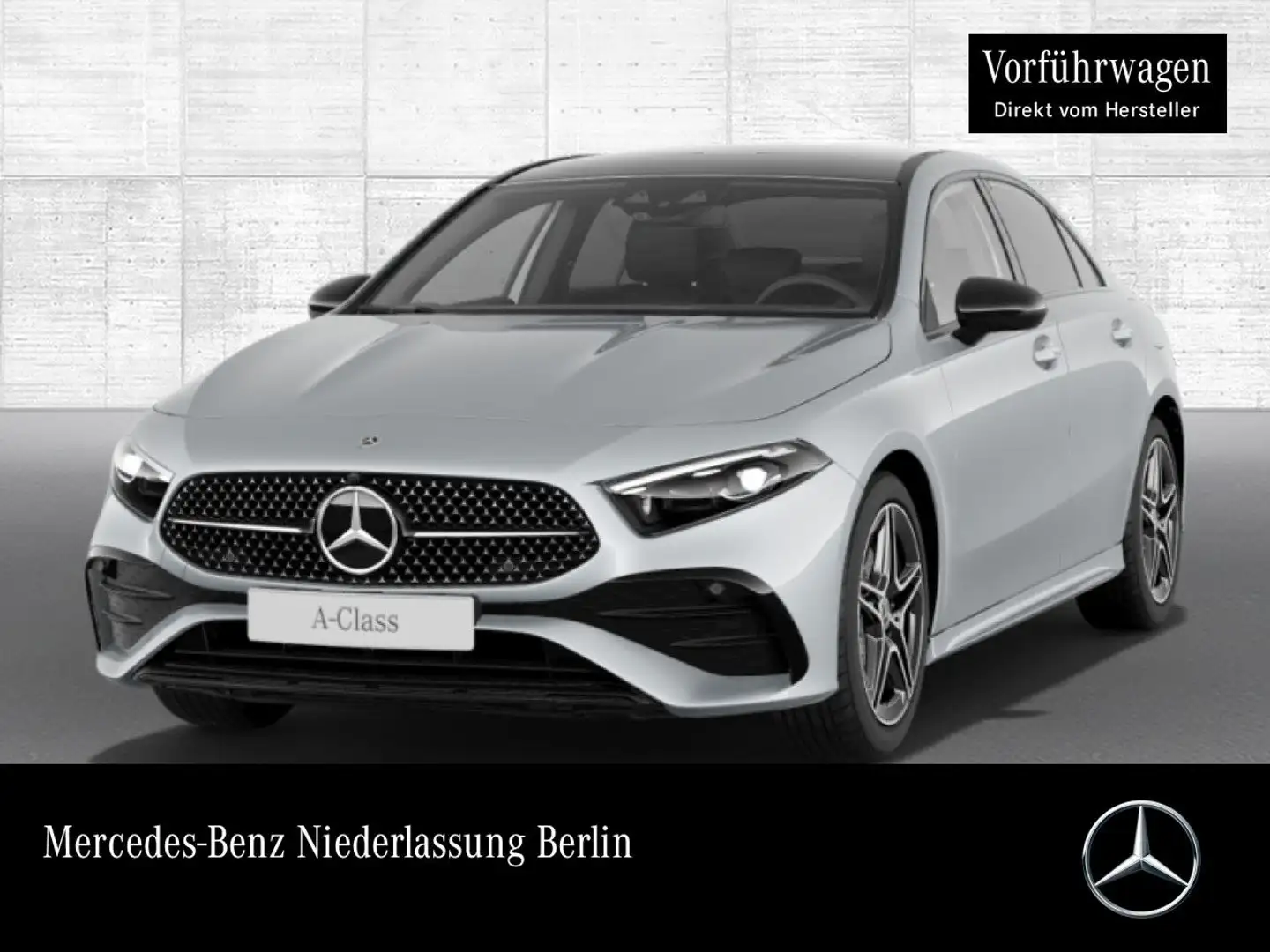 Mercedes-Benz A 220 Lim 4M AMG+NIGHT+PANO+360°+AHK+MULTIBEAM+8G Silber - 1