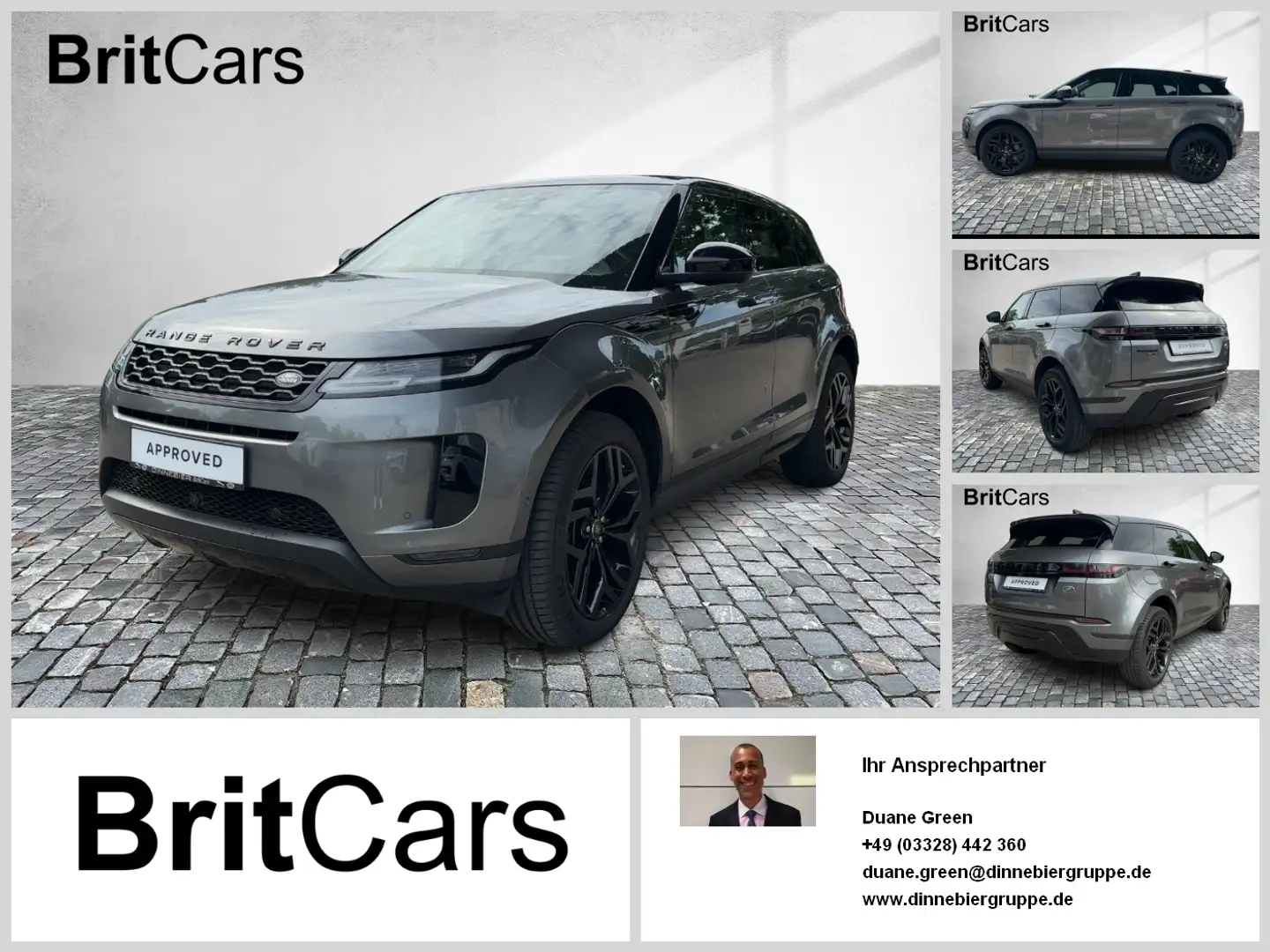 Land Rover Range Rover Evoque P250 S,HUP,Pano AHK, 360,Black Gris - 1