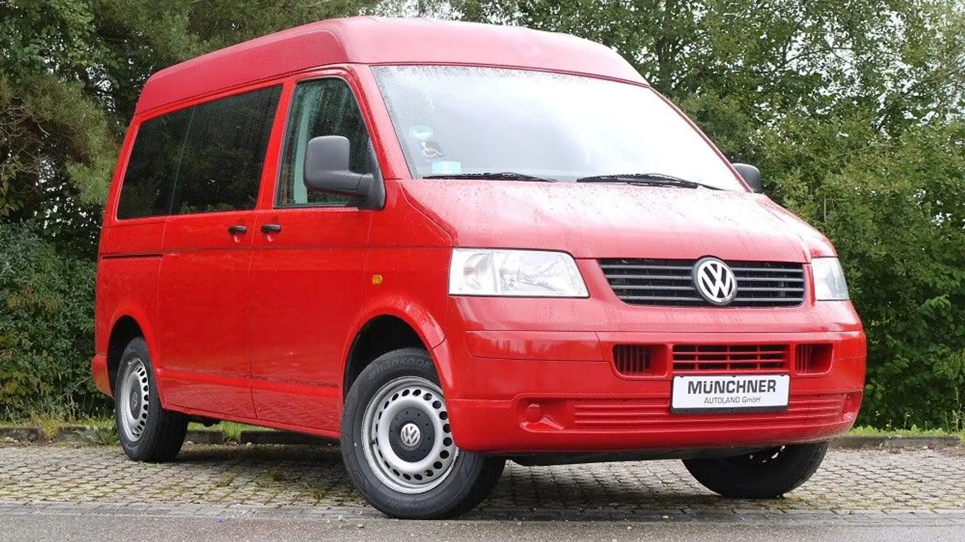 Volkswagen T5 Transporter T5 -Mittelhochdach Aut.Klima Rot - 1