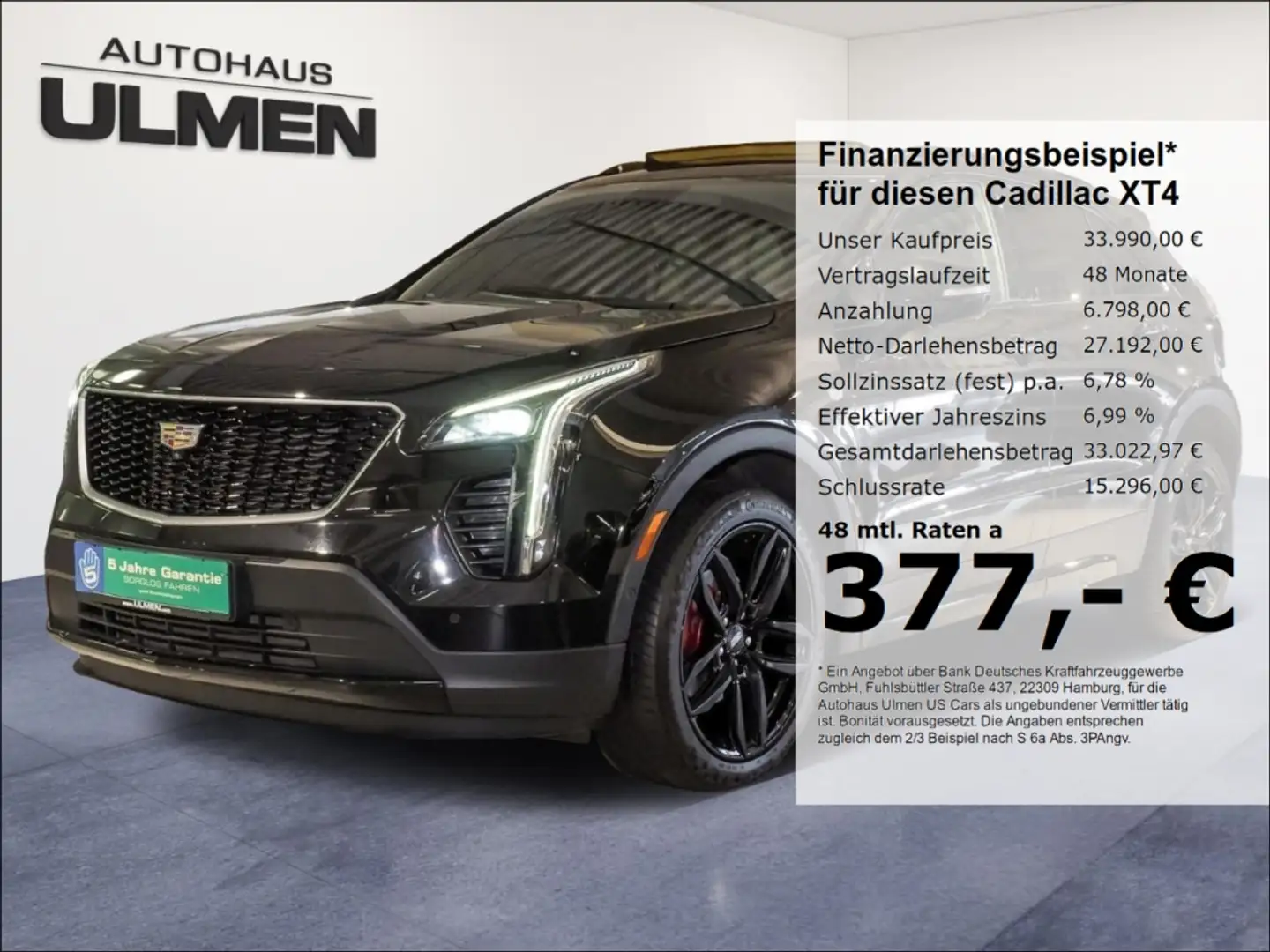 Cadillac XT4 350T Sport Voll-Leder Voll-LED Panorama AHK Navi K Schwarz - 1