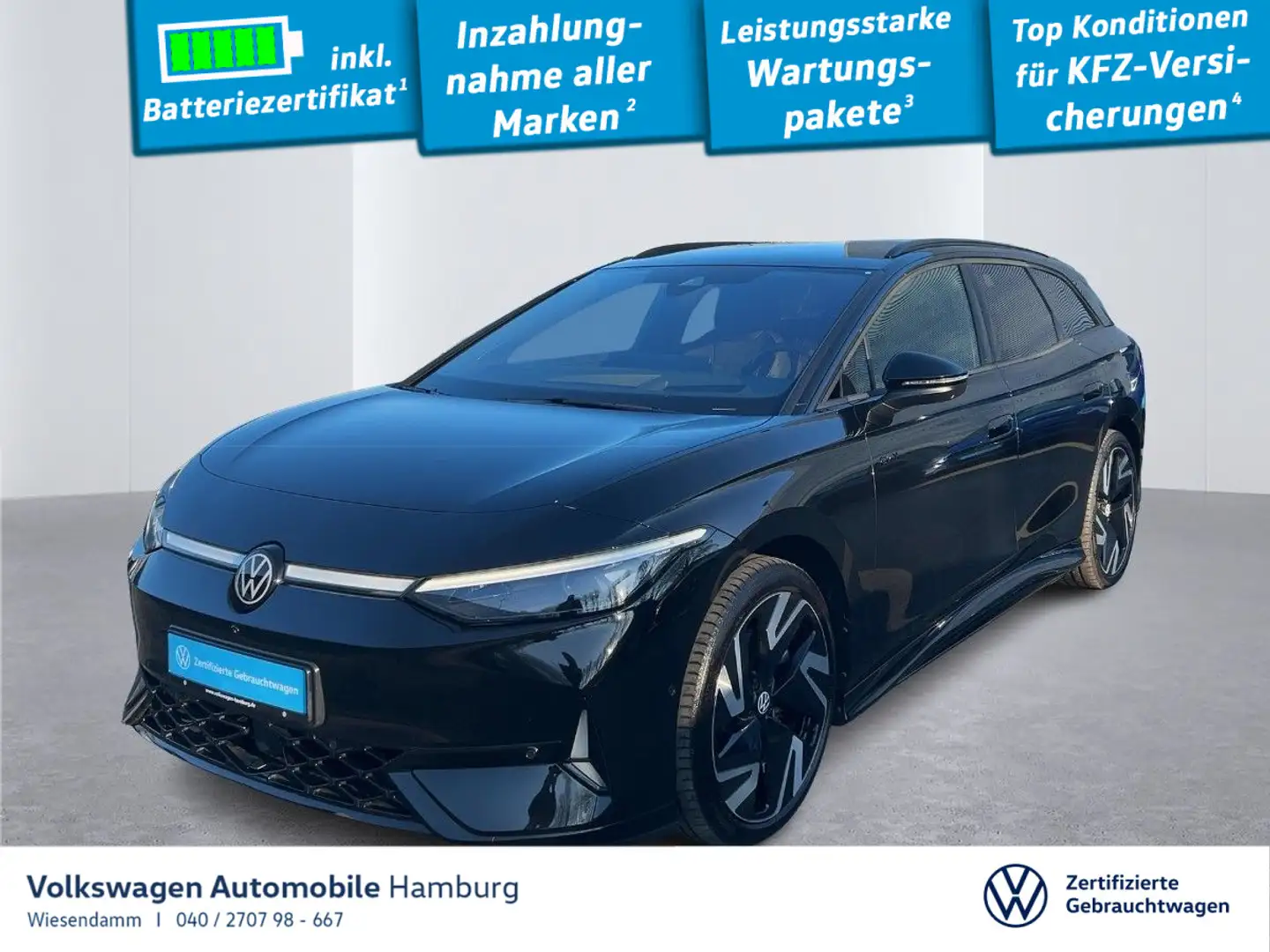 Volkswagen ID.7 GTX 4Motion LED AHK 360° Easy Open Navi Schwarz - 1