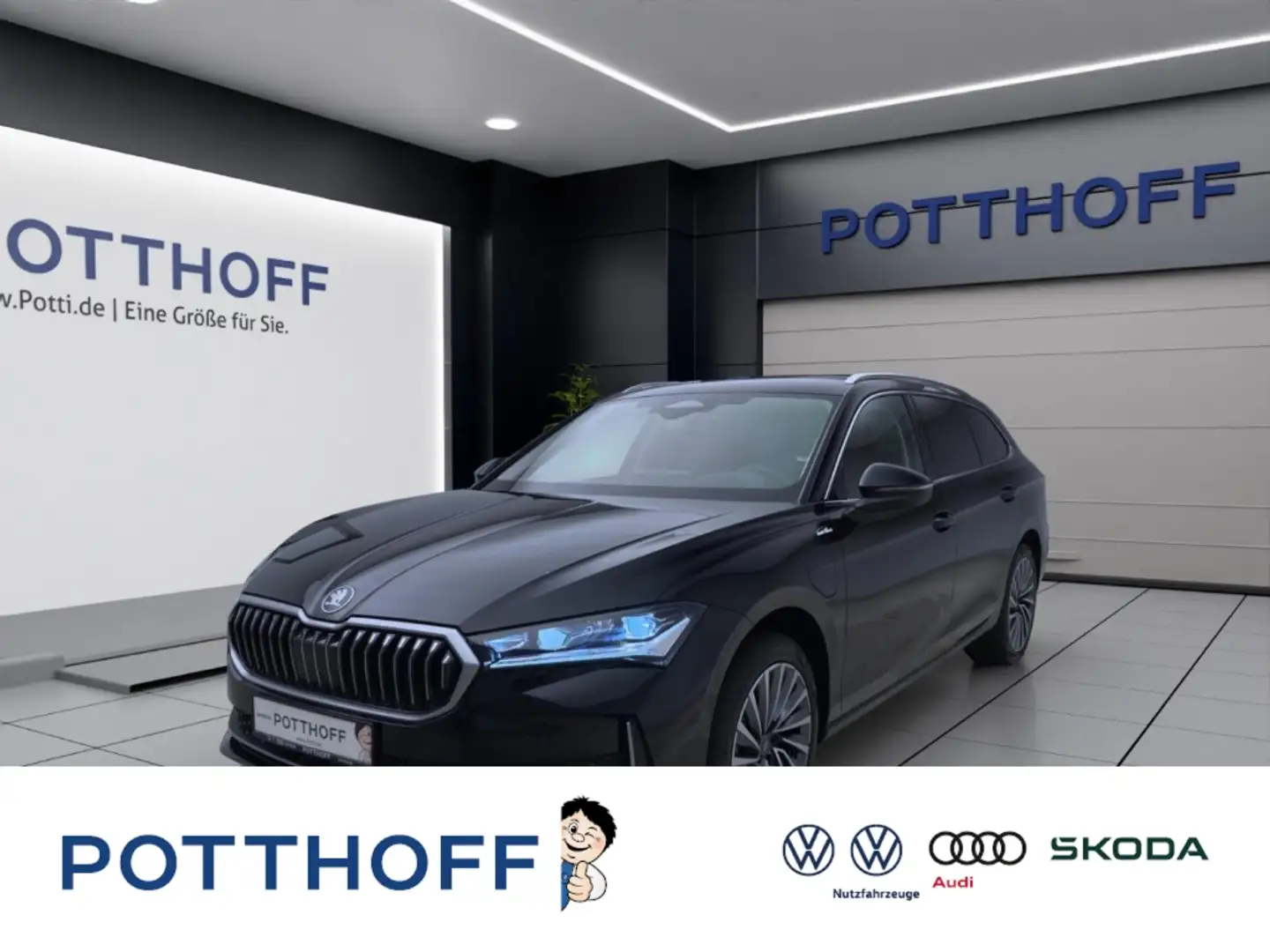 Skoda Superb COMBI iV L&K AHK pACC NAV HEAD-UP CANTON KAM Чорний - 1